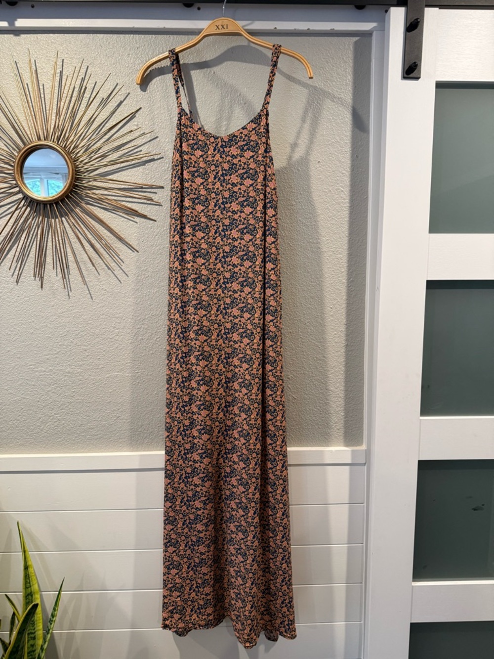 A Loves A Floral Slip Maxi Dress in Dusty Peach